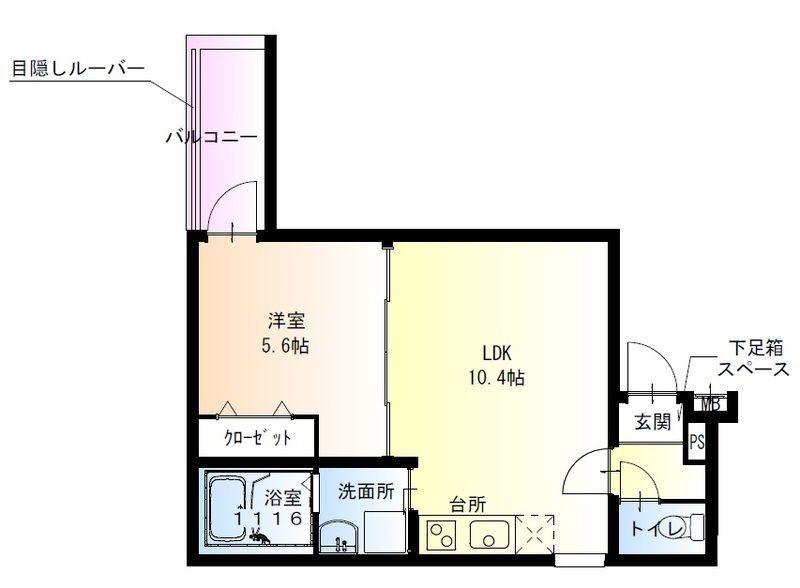 フジパレス東正雀(1LDK/3階)の間取り写真