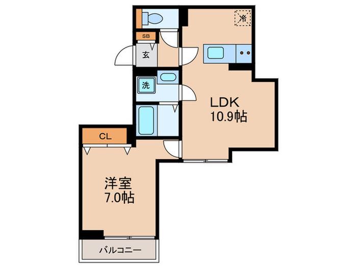 グラン成城南(1LDK/3階)の間取り写真
