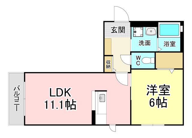 セレーノ宮前(1LDK/2階)の間取り写真
