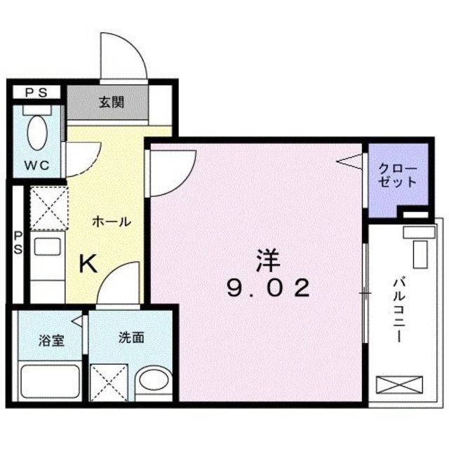 SR.ドーン(1K/2階)の間取り写真