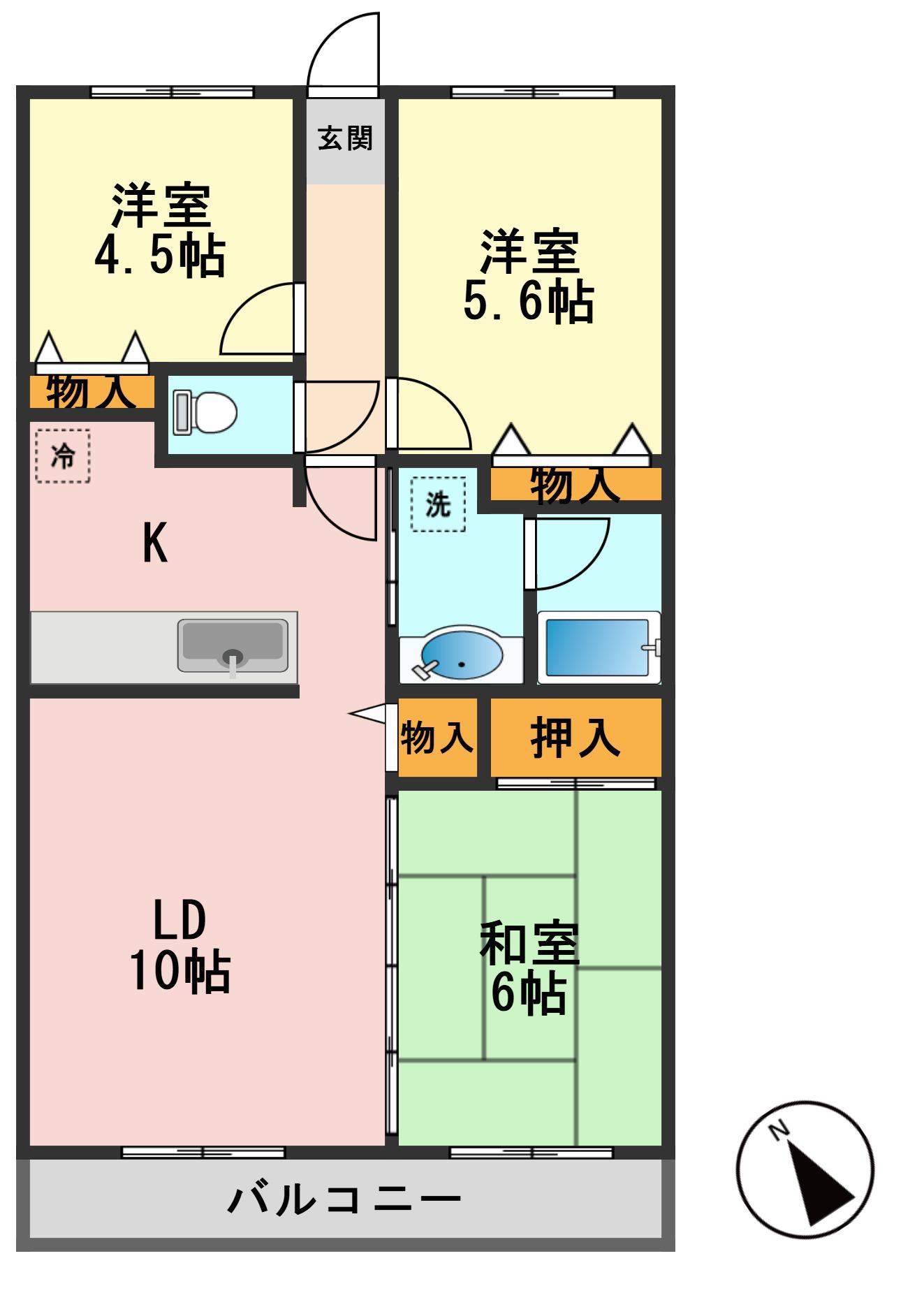 コスモ一之江グランコート(3LDK/5階)の間取り写真