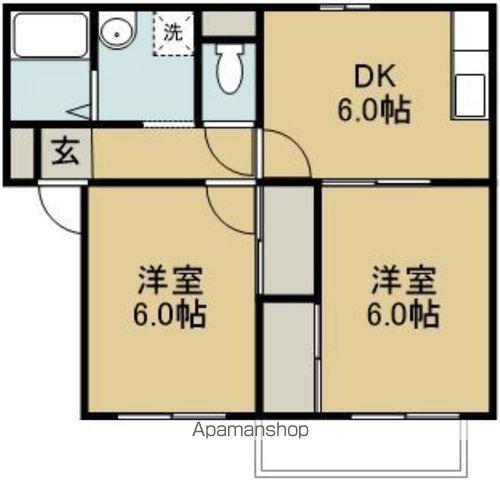 セジュール瀬戸長II(2DK/2階)の間取り写真