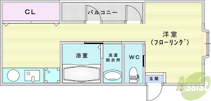上新庄SEVIN CHERIE(1K/4階)の間取り写真