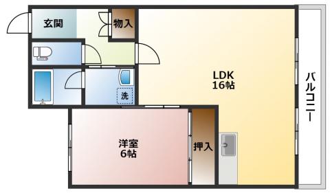サルビアタウンMY(1LDK/2階)の間取り写真