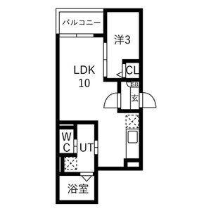 JACK MEITOKUI(1LDK/3階)の間取り写真