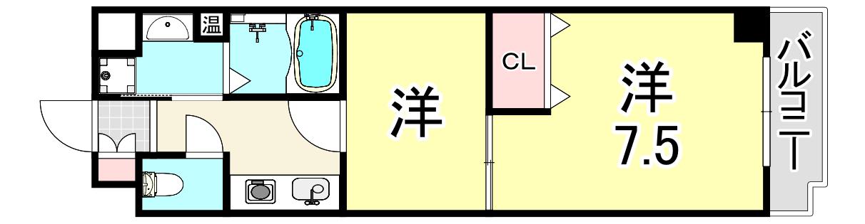 トーシンクレール塚口(2K/2階)の間取り写真