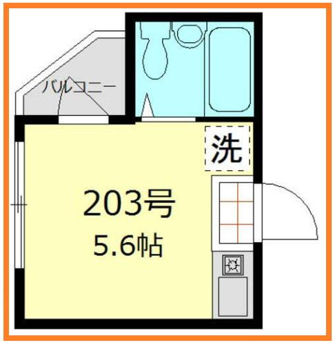オリンピア亀戸(ワンルーム/2階)の間取り写真