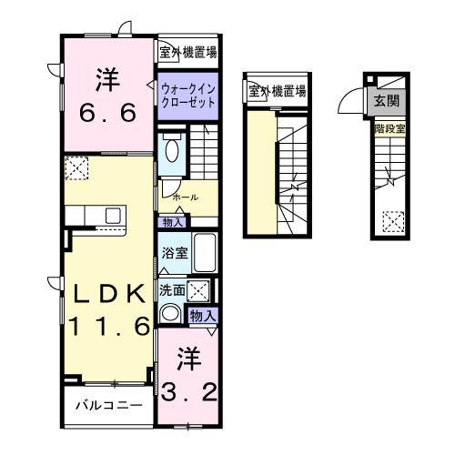 アルカディアIII(2LDK/3階)の間取り写真