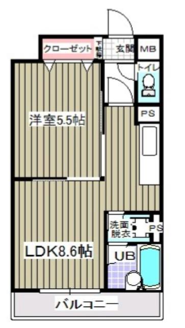 グランヴィラ(1LDK/3階)の間取り写真