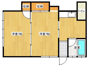 大塚荘3丁目(2K/1階)の間取り写真