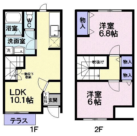 ＪＲ奥羽本線 北山形駅 徒歩23分 2階建 築26年(2LDK/1階)の間取り写真