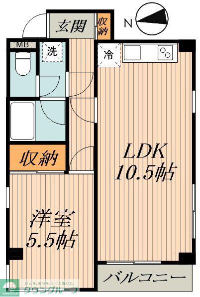 シントミプラザ稲荷町(1LDK/3階)の間取り写真