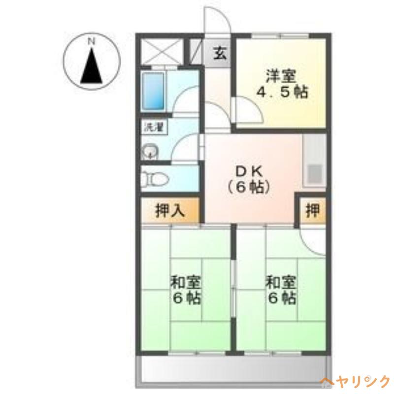 平安フジハイツ(3DK/6階)の間取り写真
