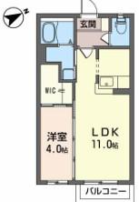 ソレアード(1LDK/2階)の間取り写真