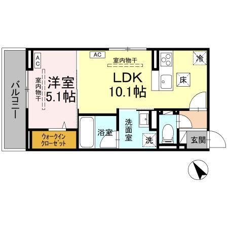 D-LUMINARE A(1LDK/1階)の間取り写真