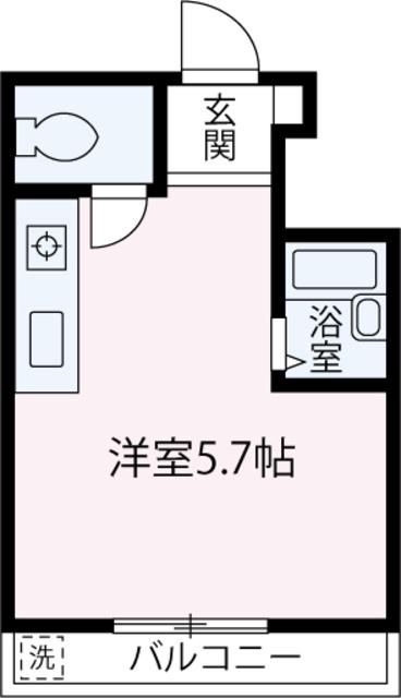 緑地コーポ成増(ワンルーム/2階)の間取り写真