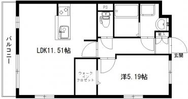 ARIA(1LDK/4階)の間取り写真