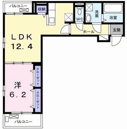 ラフィナート ナガタ(1LDK/3階)の間取り写真