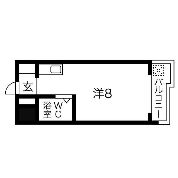 ノアーズアーク中村(ワンルーム/8階)の間取り写真
