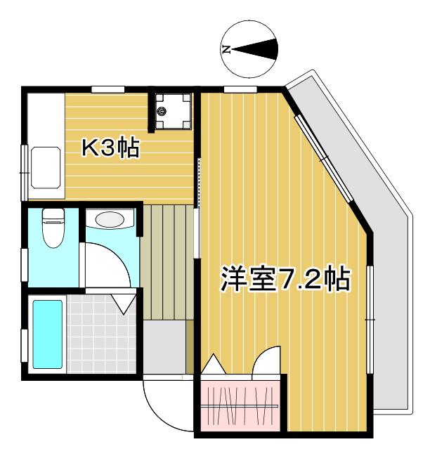 MKハイツ(1K/2階)の間取り写真