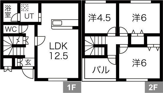 クラージュ平和II(3LDK/1階)の間取り写真