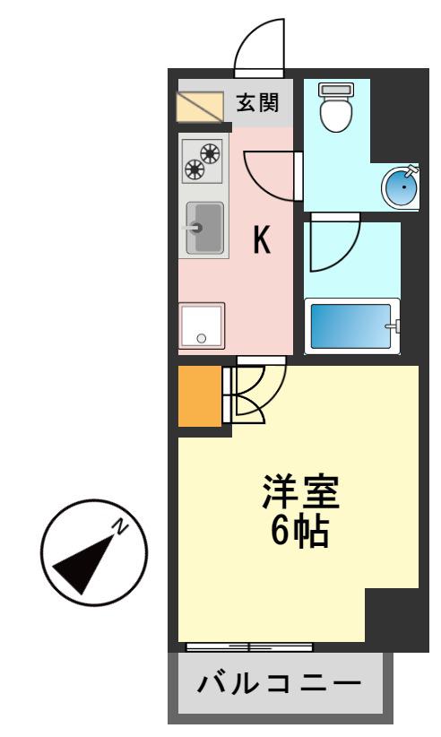 メインステージ新小岩(1K/5階)の間取り写真