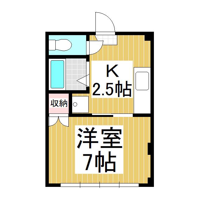 アップルハウス(1K/2階)の間取り写真
