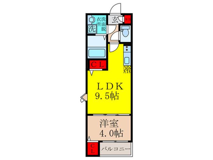 H AND P 岸辺(1LDK/2階)の間取り写真