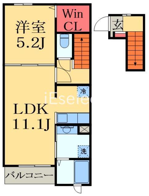 クリーンパレスⅢ(1LDK/2階)の間取り写真