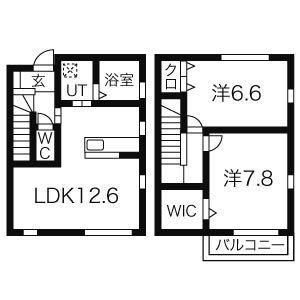 カルミア(2LDK/1階)の間取り写真