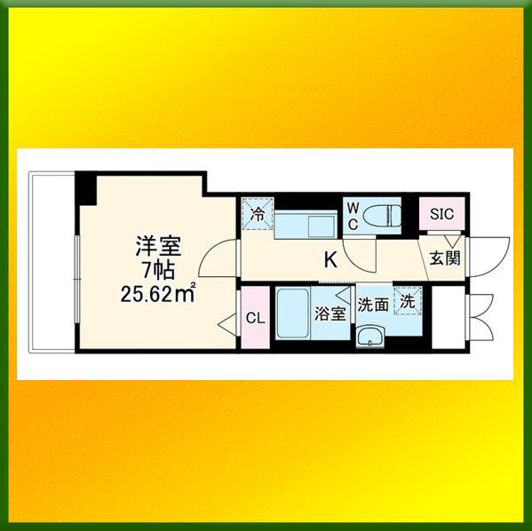 イーストVIEW PALACE(1K/1階)の間取り写真