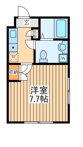 ＪＲ京浜東北線 川崎駅 徒歩7分 5階建 築7年(1K/3階)の間取り写真