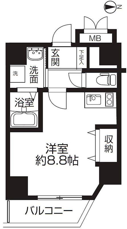 サニークレスト蒲田ウエスト(ワンルーム/2階)の間取り写真