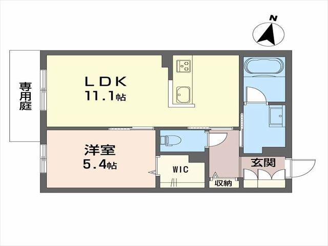 シャーメゾンSUN A(1LDK/1階)の間取り写真