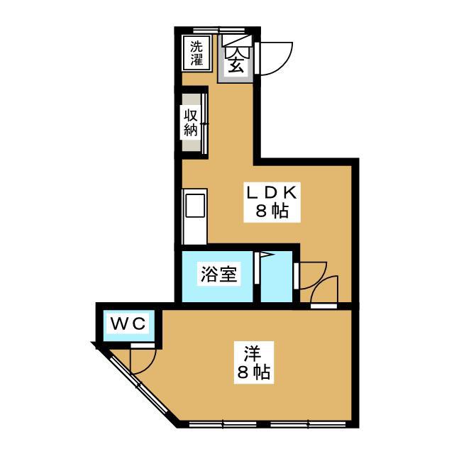 藍工房ビル(1DK/3階)の間取り写真