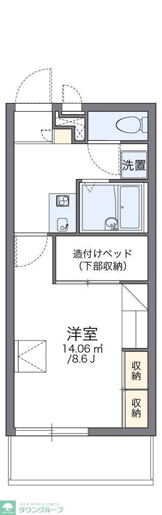 レオパレスヒルサイドテラス弐(1K/3階)の間取り写真
