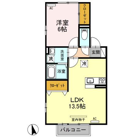 リーブワン 202(1LDK/2階)の間取り写真