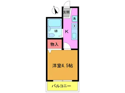 サニーコア行徳(1K/1階)の間取り写真