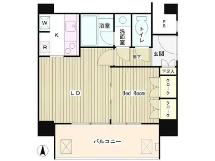 RIVER&TOWER(1LDK/10階)の間取り写真