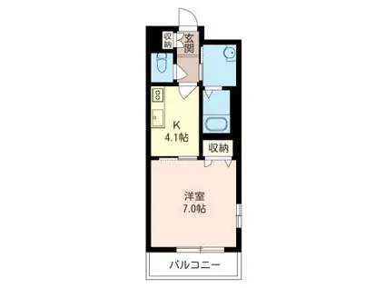 ヴァンヴェール元住吉(1K/2階)の間取り写真