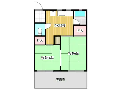 榮アパート(2DK/1階)の間取り写真