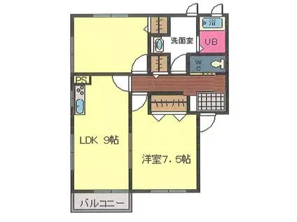 コンフォール交り江(2LDK/2階)の間取り写真