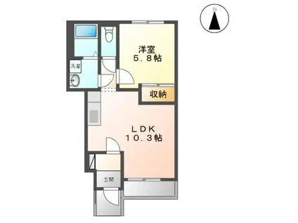 グランシャリオII(1LDK/1階)の間取り写真
