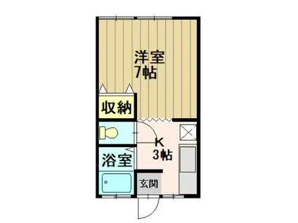 桔梗野ハイムII(1K/1階)の間取り写真