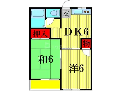 KYM奥戸(2DK/2階)の間取り写真