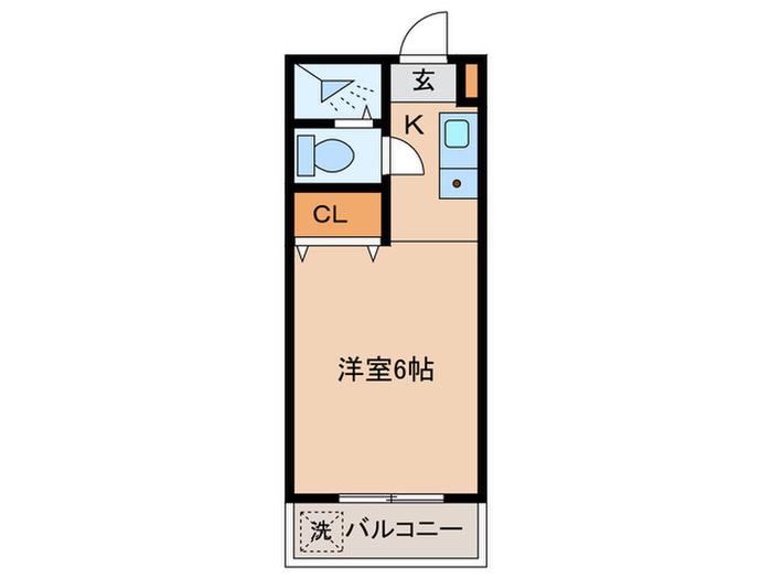 レモンハウス多摩川(1K/3階)の間取り写真