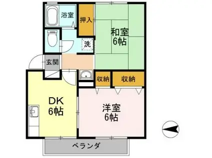 アンフィニMARUEI(2DK/1階)の間取り写真