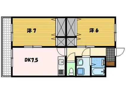MEILLEUR.Y(2DK/4階)の間取り写真