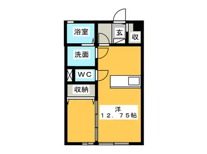 セジュールココペリ(ワンルーム/1階)の間取り写真