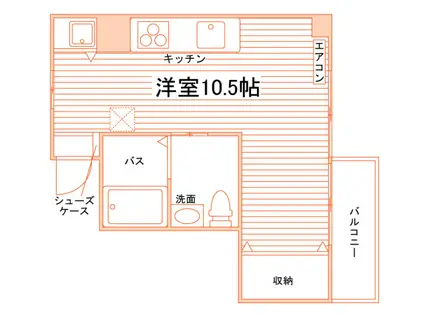鹿田ハイツ(ワンルーム/3階)の間取り写真